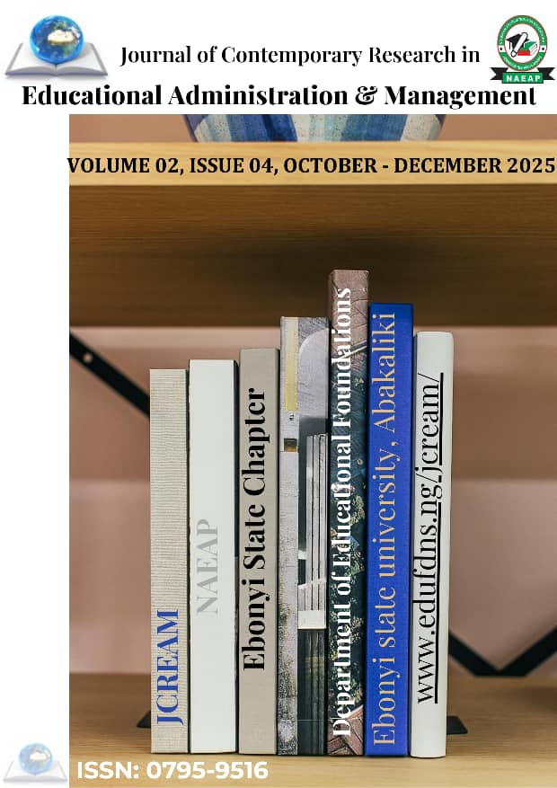 					View Vol. 2 No. 4 (2025): JCREAM VOLUME 2 ISSUE 4 OCTOBER- DECEMBER 2025
				